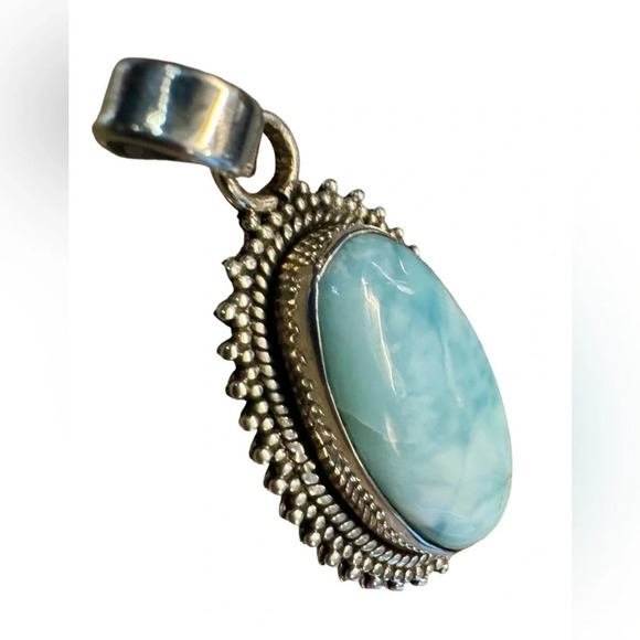 Authentic Larimar Sterling Silver Pendant - Picture 3 of 8
